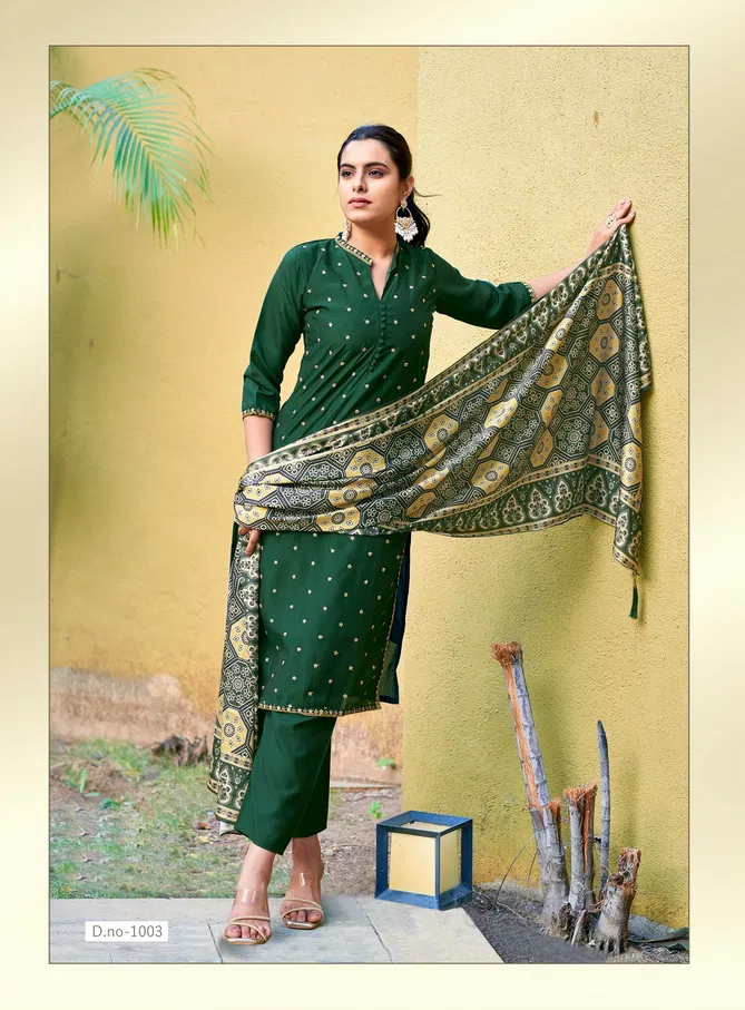 Chandani Vol 1 By Kushals Roman Silk Kurti With Bottom Dupatta Wholesale In India